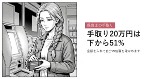 保育士の手取り 手取り20万円は下から51%
