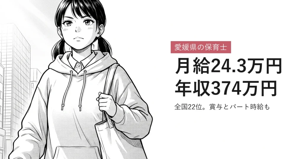 愛媛県の保育士 月給24.3万円年収374万円