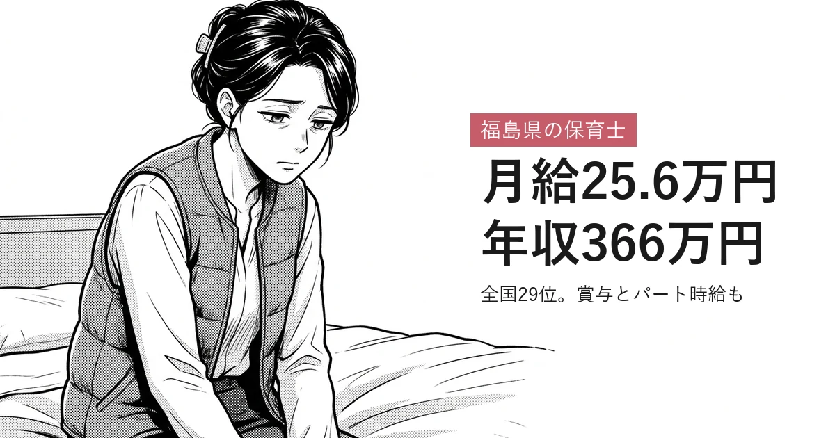 福島県の保育士 月給25.6万円年収366万円