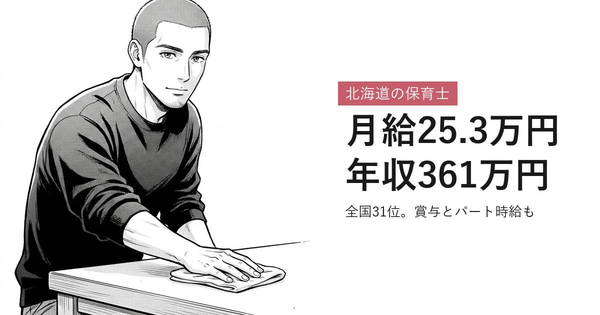 北海道の保育士 月給25.3万円年収361万円