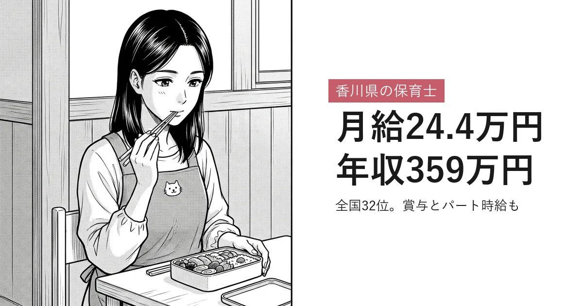 香川県の保育士 月給24.4万円年収359万円
