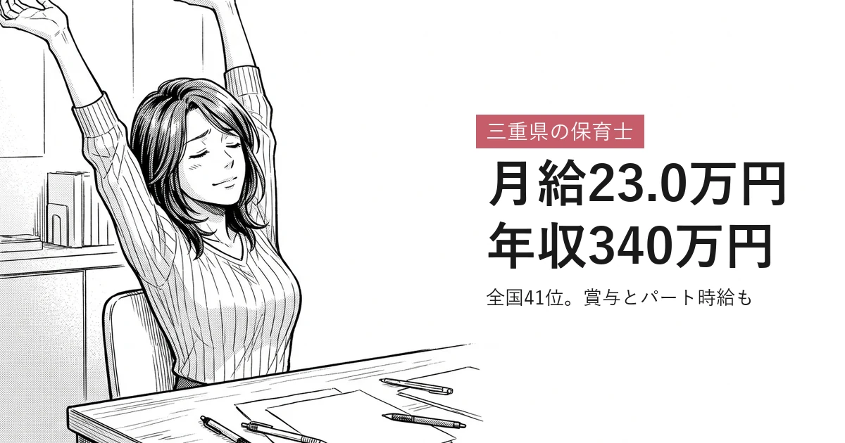 三重県の保育士 月給23.0万円年収340万円