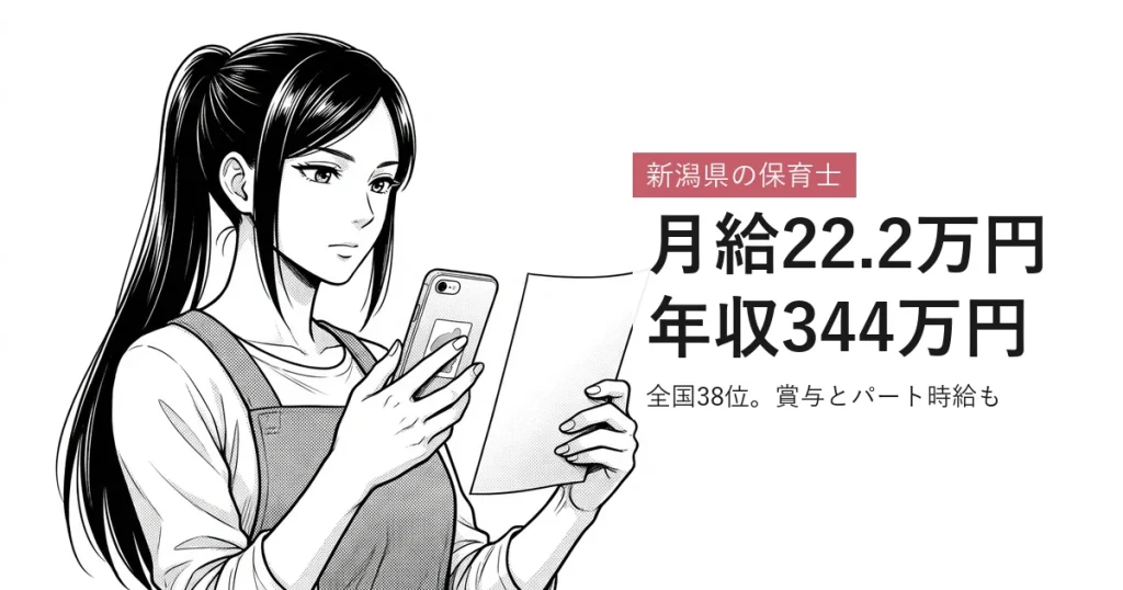 新潟県の保育士 月給22.2万円年収344万円