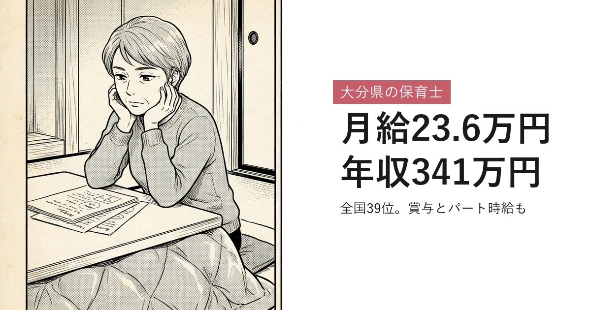 大分県の保育士 月給23.6万円年収341万円