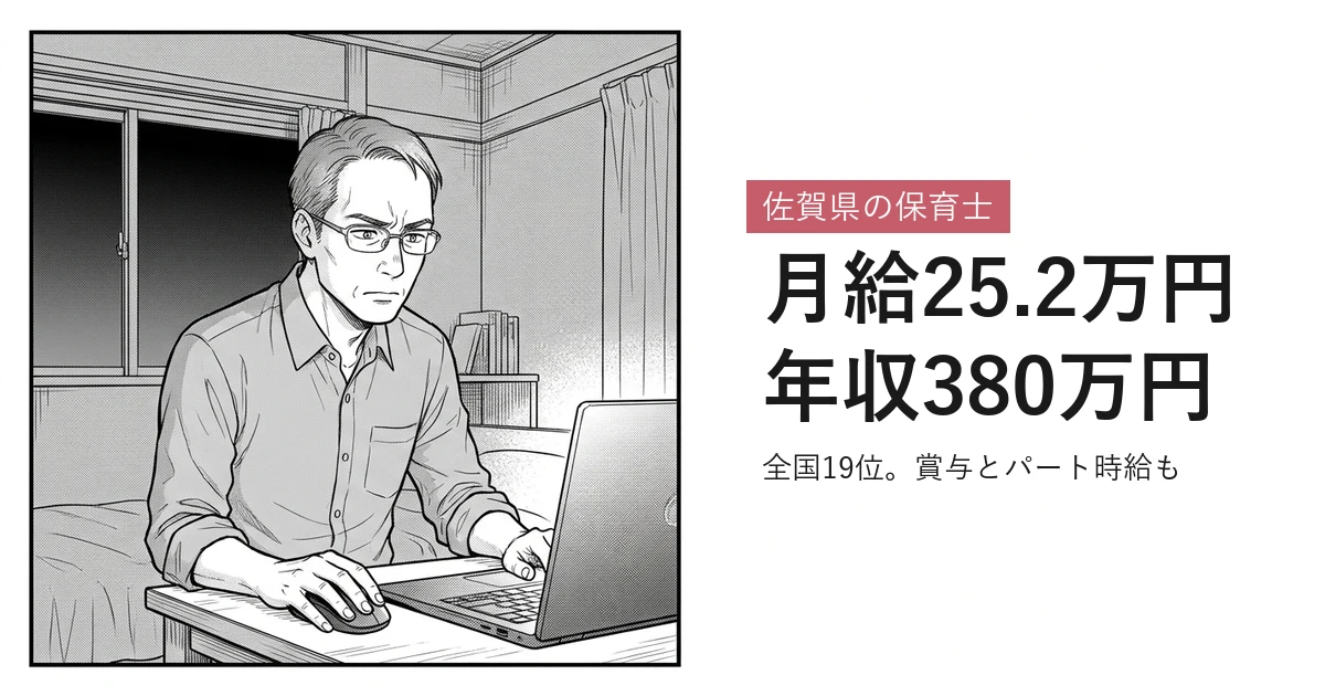 佐賀県の保育士 月給25.2万円年収380万円