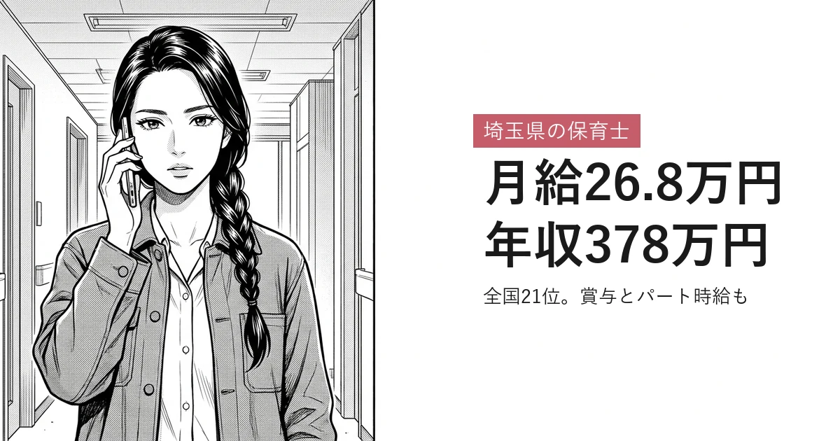埼玉県の保育士 月給26.8万円年収378万円
