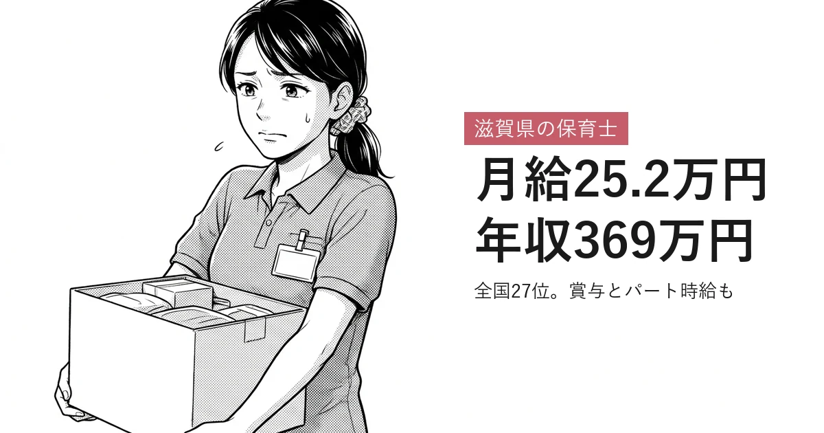 滋賀県の保育士 月給25.2万円年収369万円