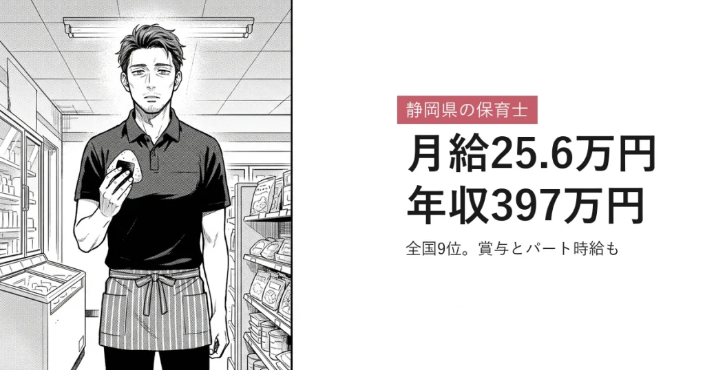 静岡県の保育士 月給25.6万円年収397万円