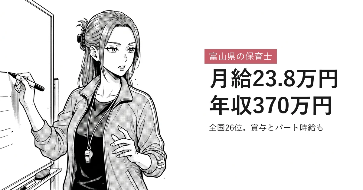 富山県の保育士 月給23.8万円年収370万円