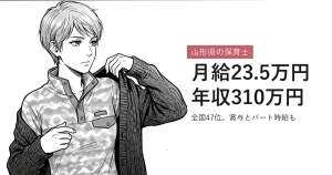 山形県の保育士 月給23.5万円年収310万円